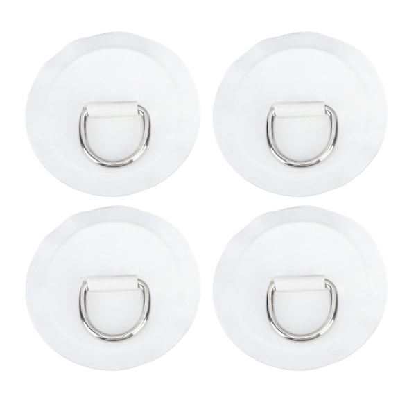 4 st D-ring lappar PVC rund form starkt rostfritt stål D-ring dyna för båt flotte paddelbräda vit