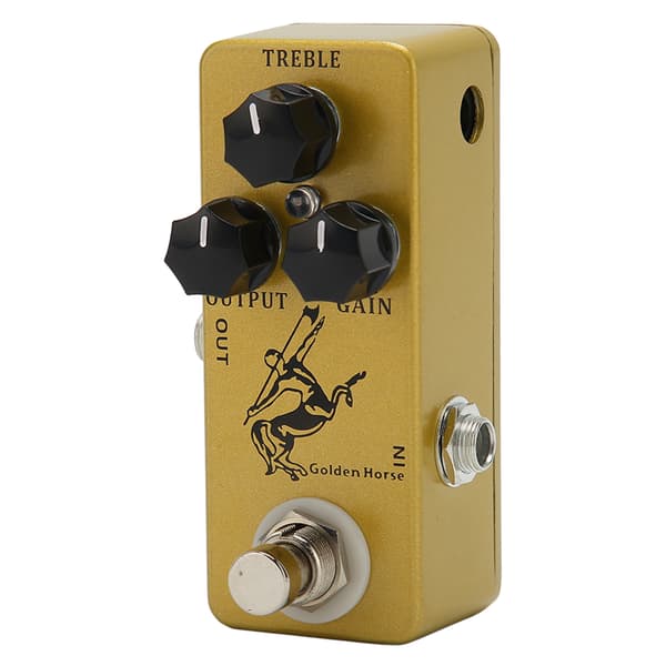 Overdrive Gitarr Effekt Pedal Aluminiumlegering Golden Horse Overdrive Effekt Pedal med True Bypass för Elgitarr