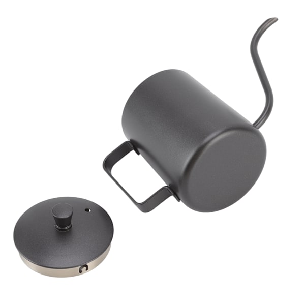 Häll över kaffekanna i rostfritt stål, handhållen smal droppip, gåshals kaffekanna 350 ml PTFE svart