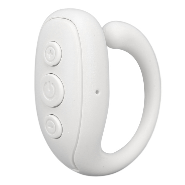 Matkapuhelimen Bluetooth kaukosäädin ABS-renkaan muotoinen pitkä akunkesto Kameran kaukolaukaisin tabletille, valkoinen