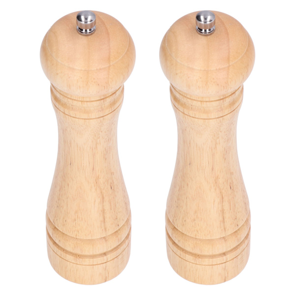 2 kpl puinen suola- ja pippurimylly, säädettävä karkea puinen pippurimylly keittiön maustamiseen, korkeus 22 cm / 8,7 tuumaa