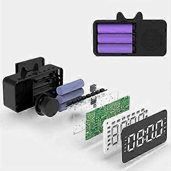 Elektronisk klocka Armbandsur Digital display liten Skrivbordsklocka Student sovrum skrivbords väckarklocka Säng Bluetooth-anslutning Minneskort Bla