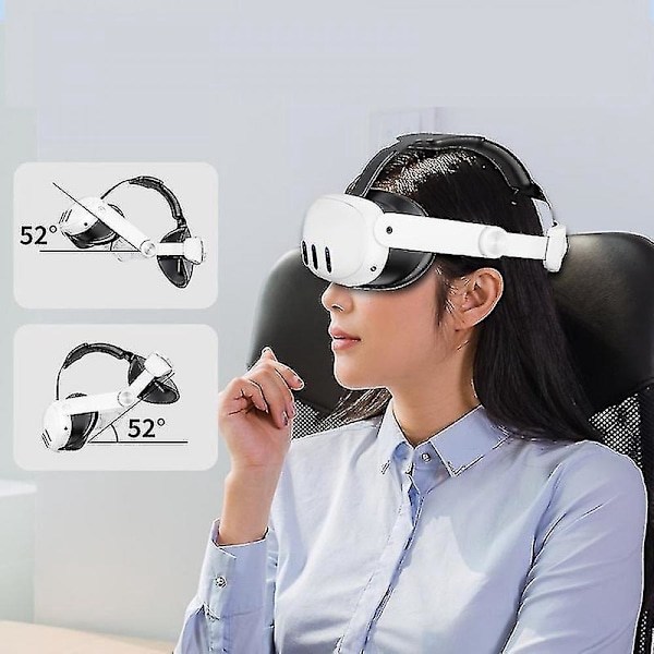 Komfortabel Hovedrem Kompatibel Med Meta Quest 3 Med Justerbart Hængsel, Erstatning For Meta Quest 3 Elite Rem, VR Tilbehør