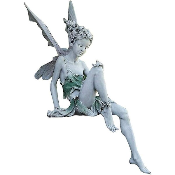Hagefigurer Sittende Alver 22cm Engel Statue Hagefigurer Fe Statue Hagedekorasjon