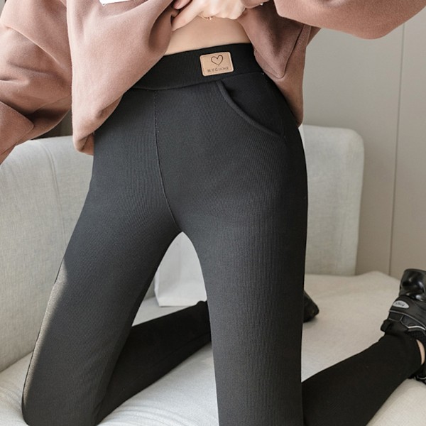 Dame Fleece-foret Leggings Højtaljede Strækbare Tykke Leggings med Lommer Vinter Termiske Varme Yoga Bukser Vandreture Løb Bukser