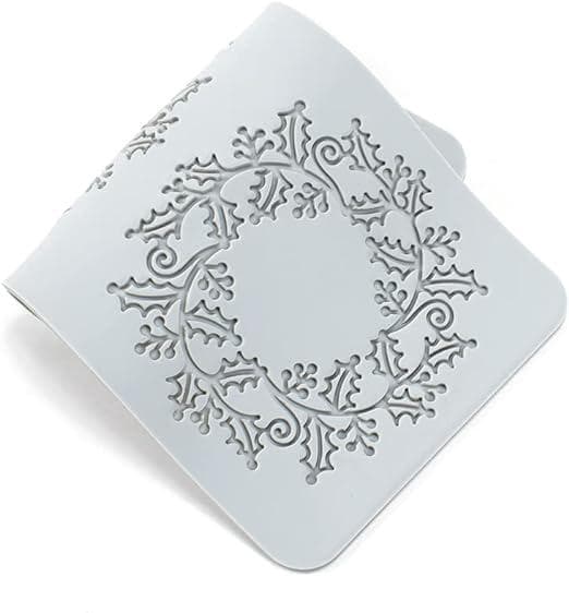 Julkransar med 2 hål, tårtspetsform, spetsfondantformar, silikonspetsformar för tårtdekoration