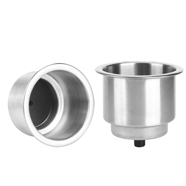 2 Styck Silver Rostfritt Stål Dryckesställ Flaskhållare Cup Stand Båttillbehör