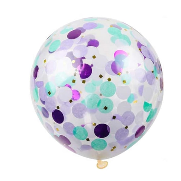 15 st Sjöjungfru Ballonger med Latex Konfetti Ballonger, Ljusrosa Lila Blå Ballonger och Band för Födelsedagsfest Dekorationer Enhörning Sjöjungfru Fest