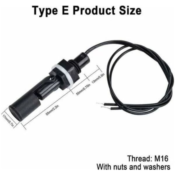 – 2-pak flydekontakt – Vandstandssensor til akvarier og swimmingpools – Korrosionsbestandigt PP-materiale – Nem installation