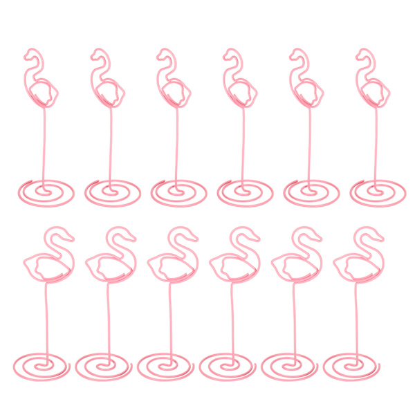 12 Styck Swan Photo Clip med Base Iron Wire Desktop Card Notera Hem Business Craft Supplies