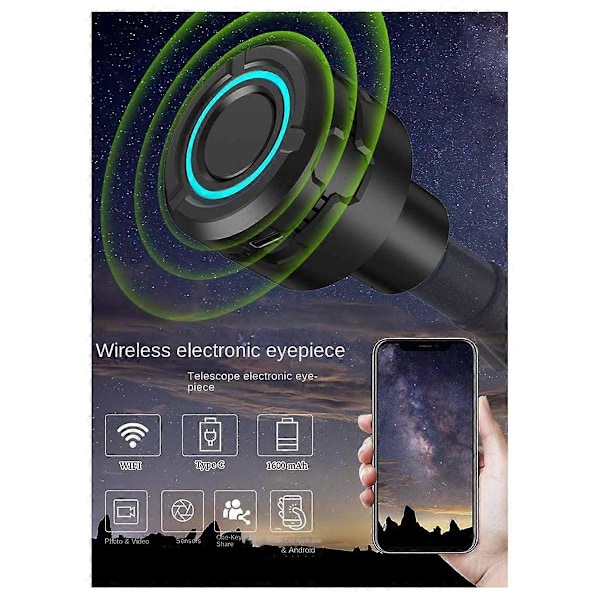 Uppgraderat 4K HD WIFI Elektronisk Okular Astronomiskt Teleskop