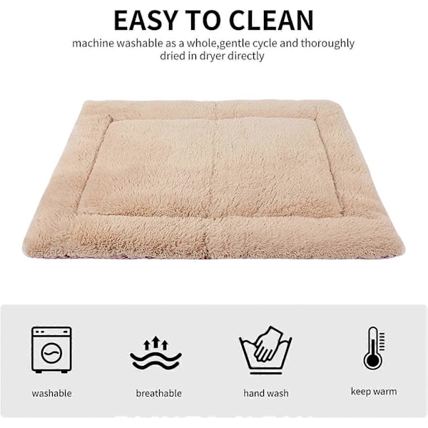 Hundesengsmåtte Vaskbar Kattepude Blød Premium Plys (M (75 * 50CM), Kort Plys Pink)