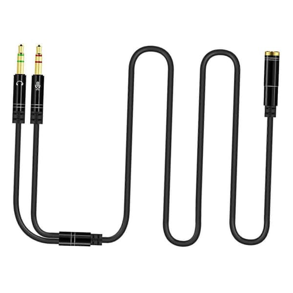 Kuulokejakaja, sovitin, kaksi adapteria, headset-kaapeli, kannettavan tietokoneen Y-sovitin