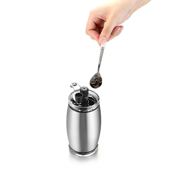 10,2*7,2*15,5 cm Manuel Kaffekværn med Justerbar Konisk Keramisk Burr, Bærbar Bønnekværn til Hjem og Kontor, Fin eller Grov Maling