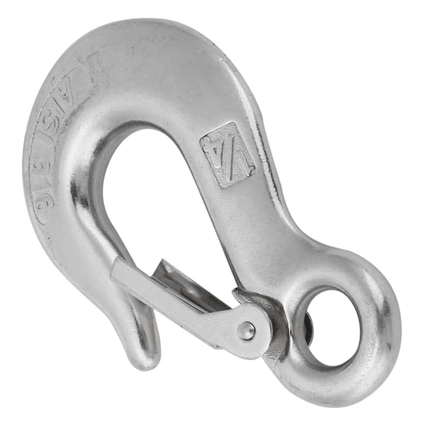 Holdbar Clevis-glidekrog i rustfrit stål med sikkerhedslås til robåd og kajak, 1/4\"