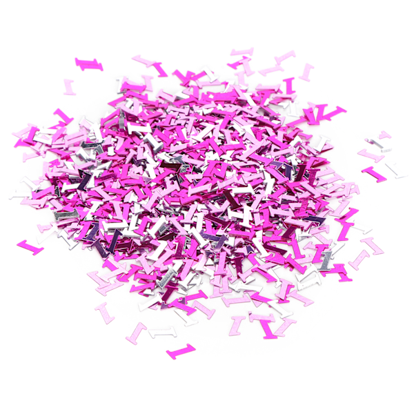8mm rosa konfetti party glitter paljett bordsdekorationer för flicka dop prydnader nummer