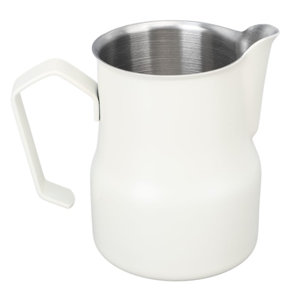 Melkeskummerkopp 350ml 304 Rustfritt Stål Spiss Munn Skummende Kopp Melk Kaffe Skummende Mugge Hvit