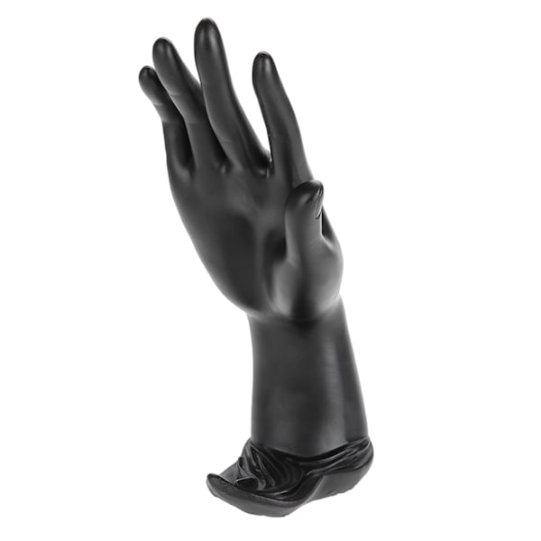 Harts skyltdocka Hand Finger Smycken Ring Armband Display Hållare Rack (Hartssvart)
