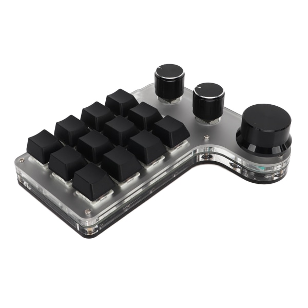 Programmerbart tastatur med RGB 3 knott 12 taster 2,4G USB-mottak Bluetooth DIY multifunksjonstastatur