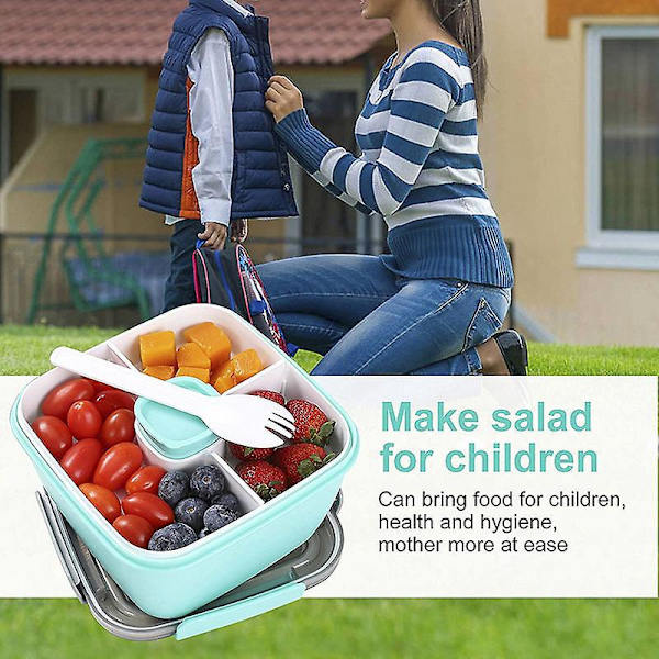 Sallads Bento Box med Dressingbehållare - Lufttät och Läckagesäker, Perfekt för Både Barn och Vuxna