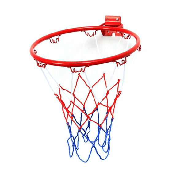 Teräksinen koripallovanne, raskaaseen käyttöön tarkoitettu korvaava, kestävä ja tukeva lasten koripallolenkki ruuveilla sisäkäyttöön ulkokäyttöön, halkaisija 32 cm