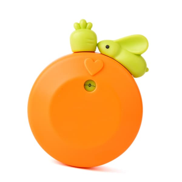 Söt mekanisk timer Mångsidig innovativ tecknad kanin Exakt kökstimer för barn Studier Matlagning Orange