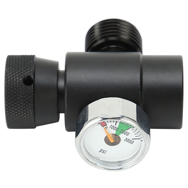 CO2-cylinderpåfyllningsadapterkontakt CGA320 // TR21-4 ASA 3000psi tryckmätare svart