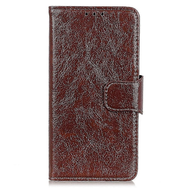 Nappa-pintainen TPU+halkonahkainen lompakkokotelo Nokia G11/G21 - Magneettilukko, jalustatoiminto, punainen