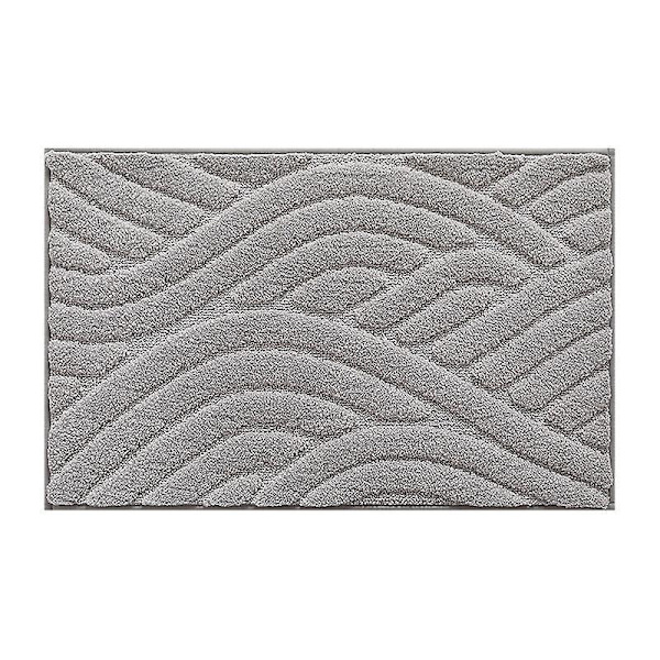 Halksäker Grå Badmatta - 40x60cm, Absorberande & Mjuk Mikrofiber, Maskintvättbar, Hållbar Golvmatta