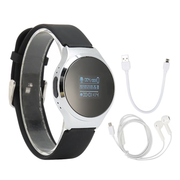S8 Voice Recorder Watch HD Noise Reduction MP3 Funktion Fil Kryptering Auto Gem Stemmeaktiveret optager til forelæsning 8GB