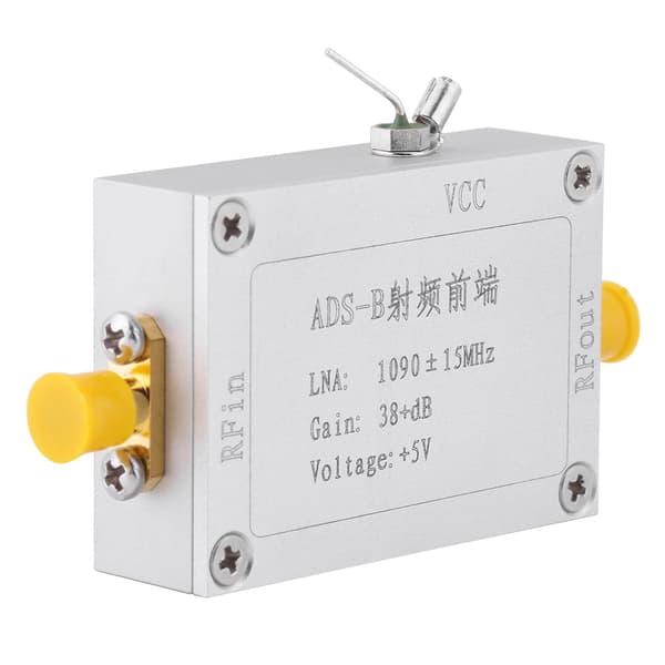 ADS-B 1090MHz RF Front-end Radiofrekvens Lågbrusförstärkare 38dB förstärkning LNA