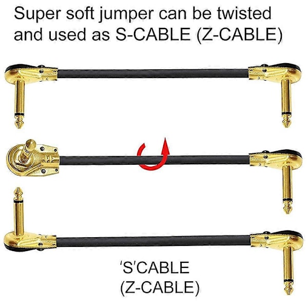 Gitarr Patch Kabel Effektpedal för Effektpedaler 3-pack