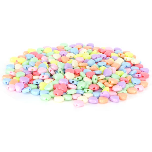 500 STK Hjerteformede Plastperler Håndværksperler til DIY Tøjtilbehør Materialer