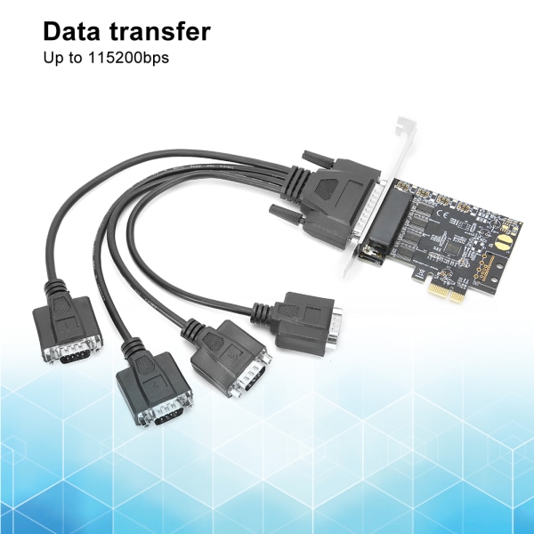 Utvidelseskort PCI E TO AX99100 4-ports datamaskintilbehør 115200bps for SPP/Byte/ECP-modus