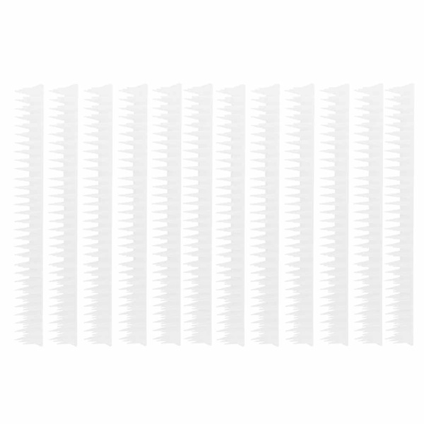 12 st Utomhusplast Anti Bird Spike Strips Repellent Defender för staket Väggtak Vit