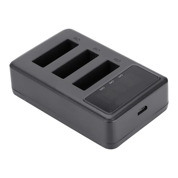 Action Kamera Batterioplader 3 Slot USB Opladning Sort Tilbehør til Sony NP-BX1