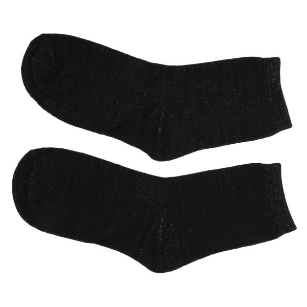 Deodorantsokk pustende sølvfiberribbet elastisk Luktbestandig sokk for svette føtter Svart
