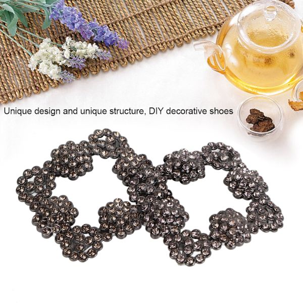 1 par metall rhinestones krystall skospenne for bryllupsfestdekorasjon (#4)