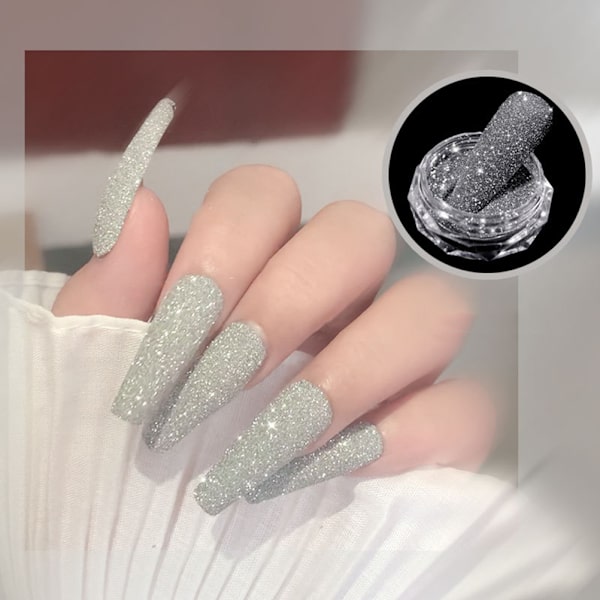 6 färger kristall nagelpulver glänsande nagelpulver nagelkonst dekorationer