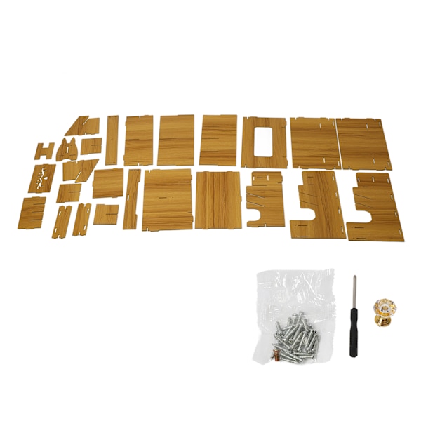 Trä Desktop Organizer med låda Enkel montering Trä Pennhållare Pen Organizer för skrivbord kontorsmaterial