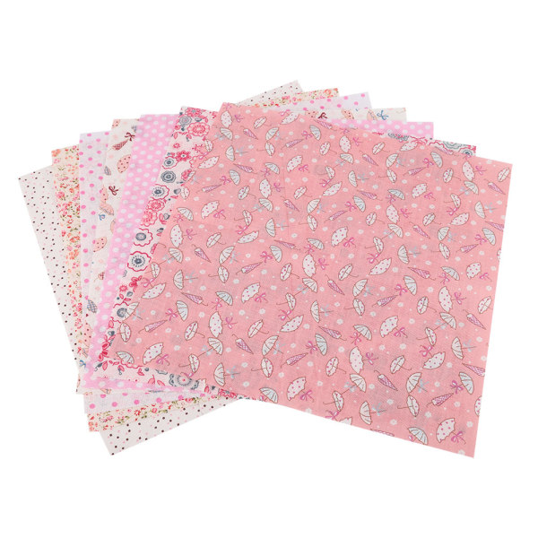 7 stk Pink Blomster Bomuldsstof Firkanter Quiltning Syning Forudskåret DIY til Craft Patchwork(S)