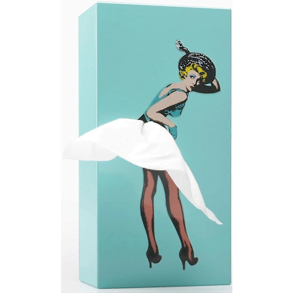Flygende Skjørt Tissue Box - Sjarmerende Retro Pop Art Tissueholder (Mint)