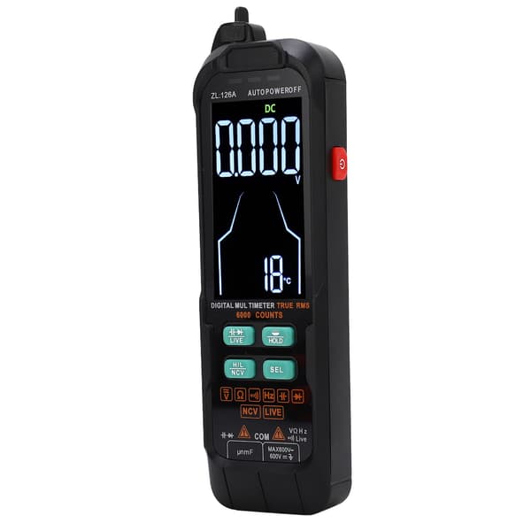 Digitalt multimeter 6000 tællinger DC AC strøm voltmeter tester kapacitans Ohm diode multimeter strømførende ledning tester værktøj 600V