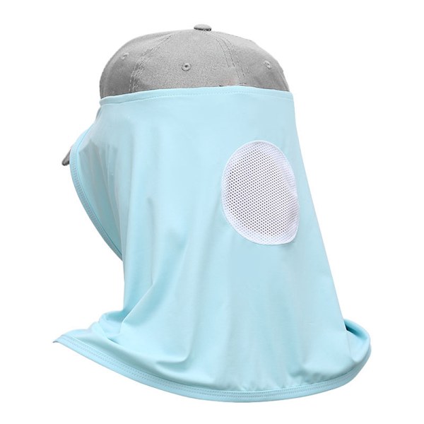 Polyester Kylande Huvudbonad Andningsbar Sol UV-skydd Nackskydd för Utomhussporter Blå