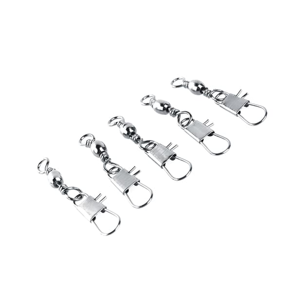 100 x Messing Tønne Svirvel Fiske Pin Kobling B Solide Ringer m/ Interlock Snap