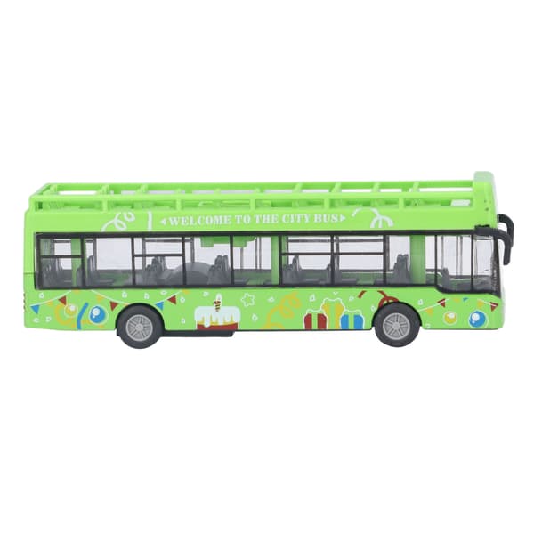 Børnelegering Cabriolet Bus Model Høj Simulation Udsøgt Udseende Metal Træk Tilbage Bus Legetøj til Børn Grøn