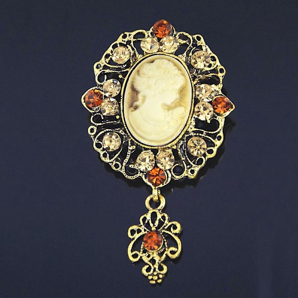 Elegant Krystal Rhinestone Kameo Brosche - Perfekt Festgave til Kvinder og Piger