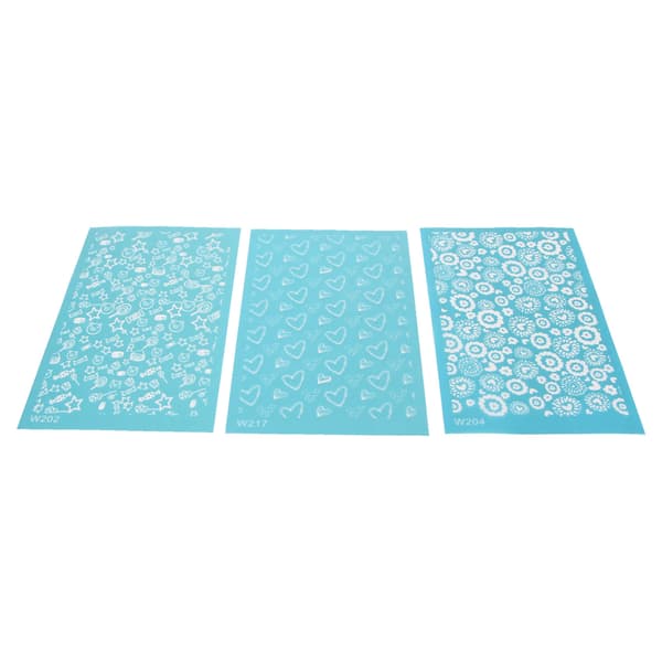 Polymerlera Silkscreen Stenciler DIY Återanvändbart Silkscreen Tryckkit för Smycken Lerörhängen Dekoration 202, 204, 217