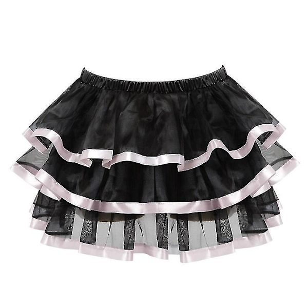 Svart överbystkorsett och kjolset för kvinnor - S-6XL