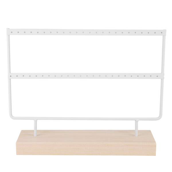 46 hål smyckesställ i metall örhängen halsband display stativ hängare förvaring organizer vit